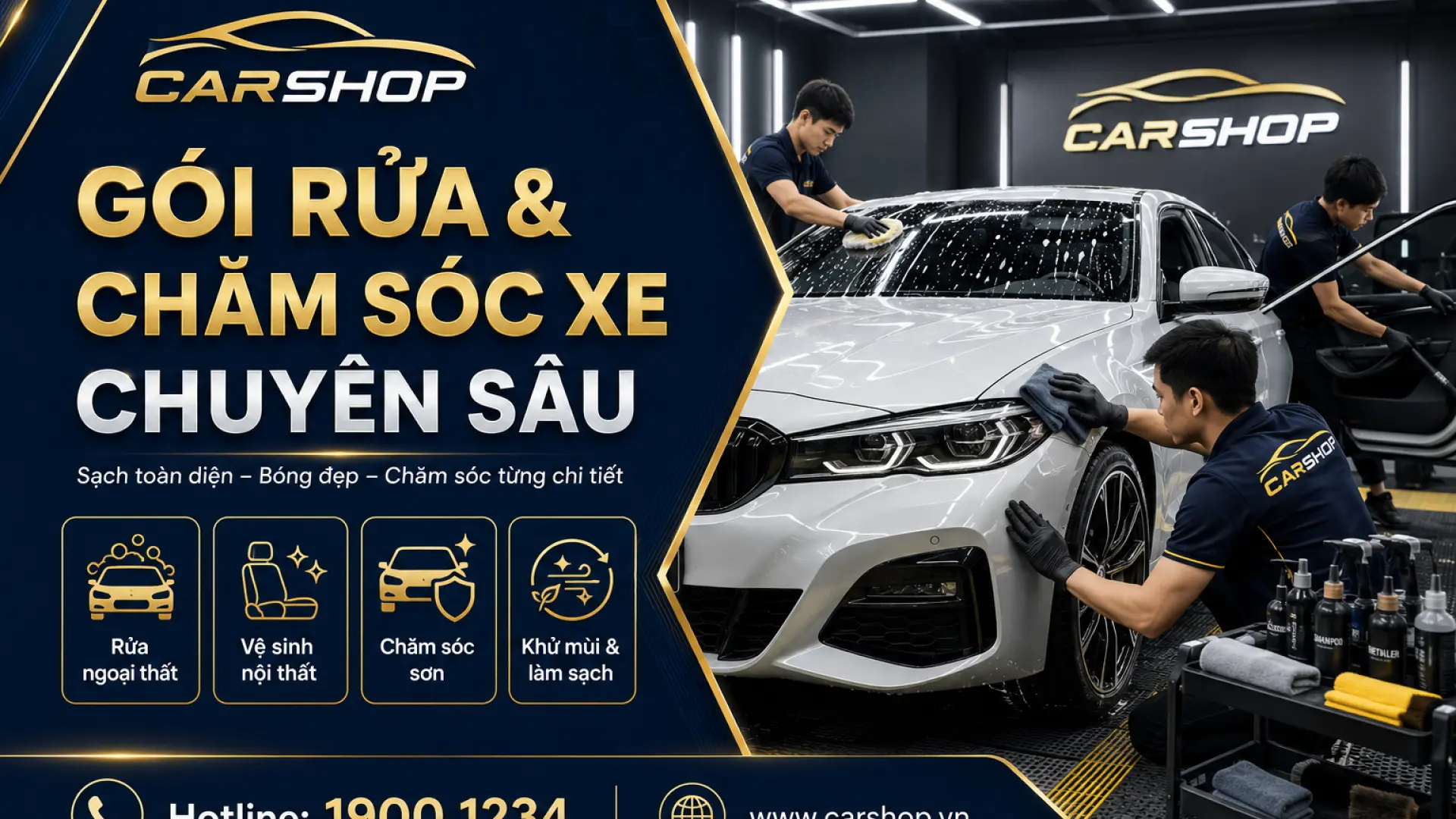 Gói Rửa và Chăm sóc Xe chuyên sâu