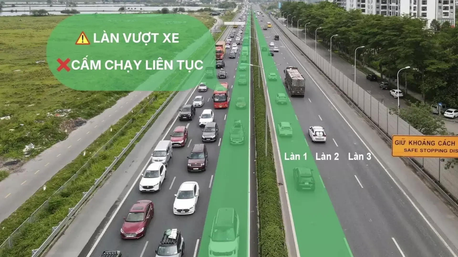 CSGT: Sẽ xử lý nghiêm xe chạy chậm bám làn trái cao tốc