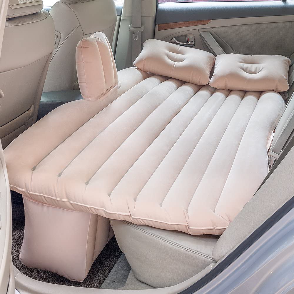 NEX Car Bed Air Mattress with Motor Pump, Two Pillows, Natural Beige, 55" x 35" x 18" - Walmart.com